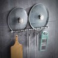 thumbnail image 5 of Estante de pared para cocina Utensilios de cocina Estante de pared con 7 ganchos para colgar utensilios de cocina: cuchara sopera, cacerola, olla, escurridor, guante, cuchillo, 5 of 5