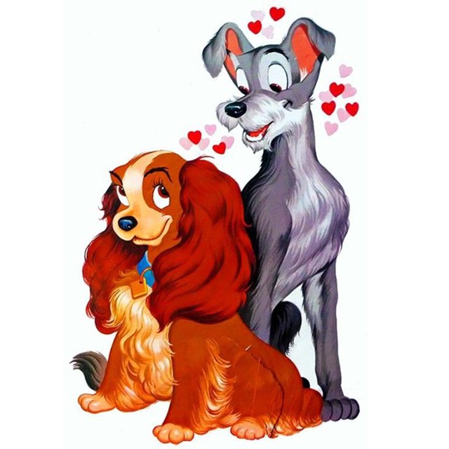 Cuadros Decorativos Kit de punto de cruz de hilo de algodón ecológico de 11 quilates con diseño de pareja de perros con estampado completo Ehuebsd Nuevos Originales