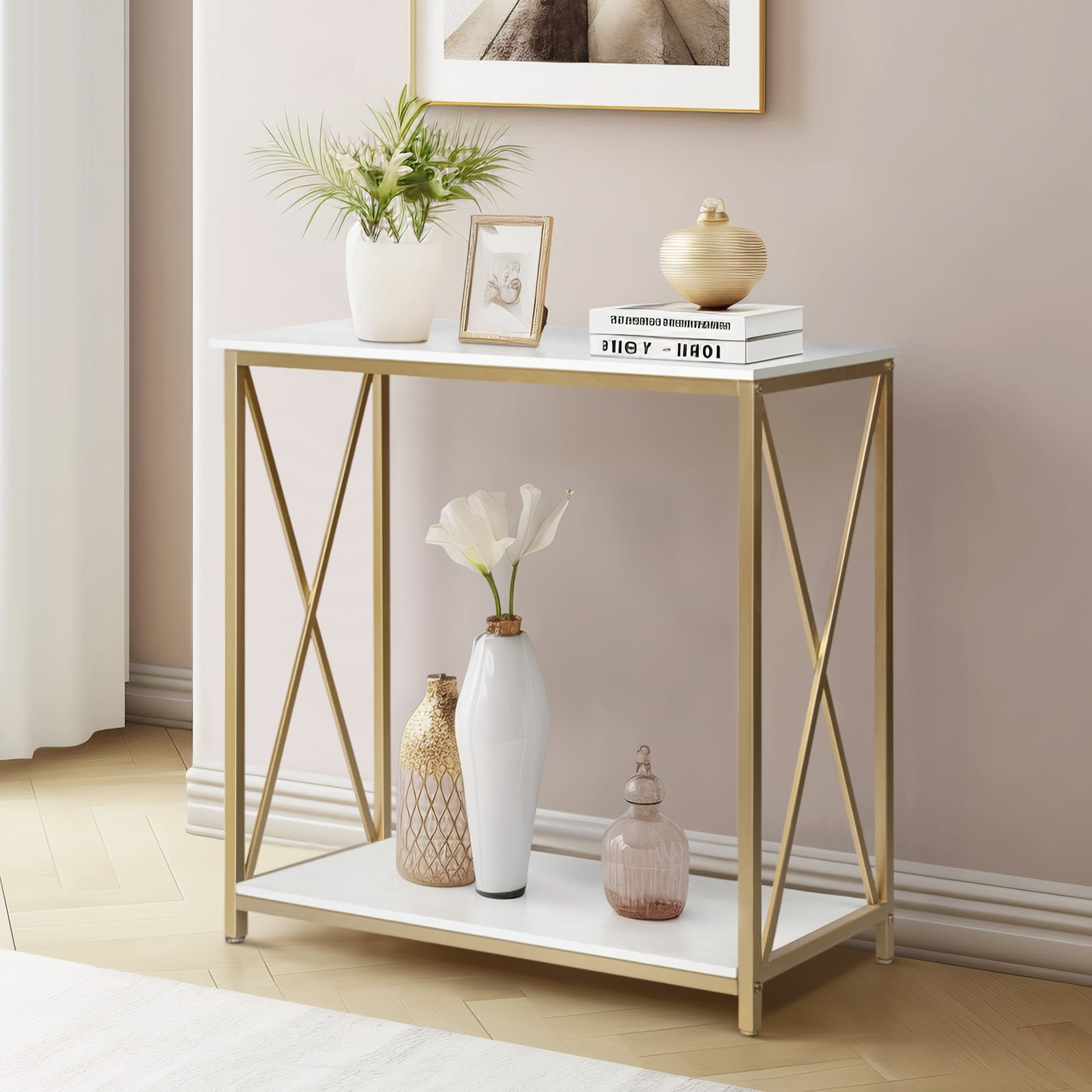 Zimtown Console Table Sofa Side Tables TV Stand with Storage Shelves ...