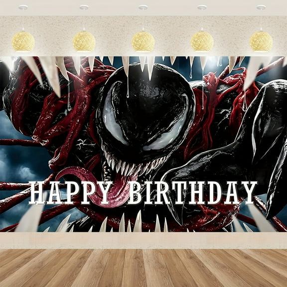 Venom Theme Birthday Party Decorations, Venom Theme Birthday Party Backdrops, Venom Birthday Party Cake Table Decorations Photo Props