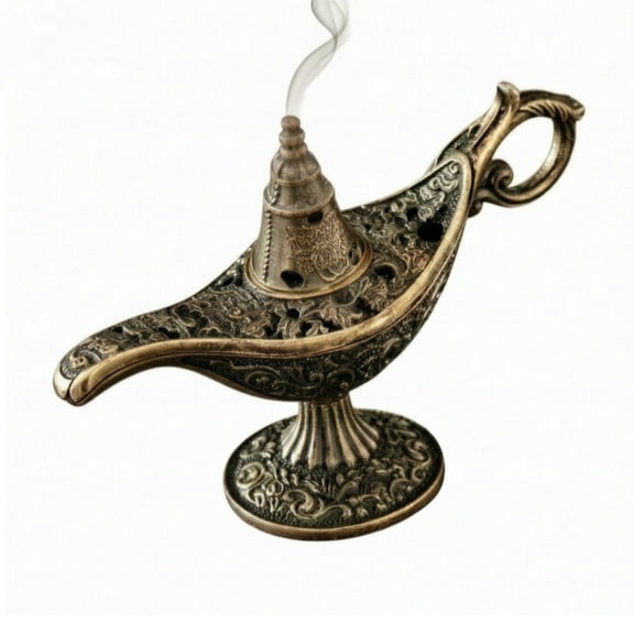Aladdins Lamp Incenses Holder Burners Magically Lamp Arabian Theme Metal Wishing Light for Home Decors Party Supplies Arabian Antique Incenses Diffuser