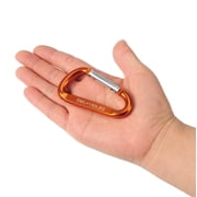 Ozark Trail Aluminum Spring-Loaded D-Shaped Carabiners, 8 cm, Orange, 2 Count