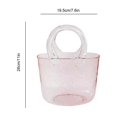 thumbnail image 2 of Glass Vases Fish Bowl Handmade Flower Vase With Bubble For Home Wedding Decor, Handbag Shape Clear Vase, 2 of 3