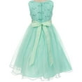 thumbnail image 3 of Big Girls Gorgeous Shiny Tulle Beaded Sequin Rhinestone Belt Flower Girl Dress Ivory 12 (M3B4K0), 3 of 4