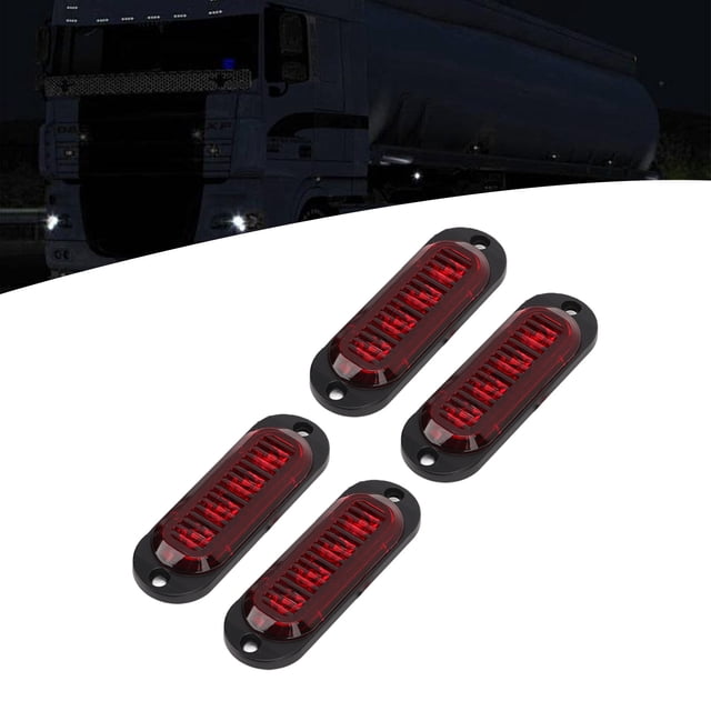 Truck Side Marker Lights 4Pcs High Brightness 3000K IP65 LED Emergency Flash Light Easy Installation for Cars Trucks Trailers ABS PC Material