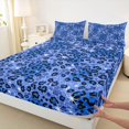 thumbnail image 5 of Homewish Leopard Print Bed Sheets, Blue Cheetah Print Full Size Sheets, 4 Pieces (1 Flat Sheet, 1 Fitted Sheet and 2 Pillowcases), 5 of 6