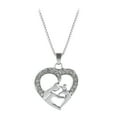 thumbnail image 2 of FENGGHAO Heart Shaped Crystal Pendant Necklace Elegant Alloy Water Wave Chain Jewelry Mother’s Day Gift for Mom, 2 of 4