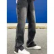 thumbnail image 3 of Pantalones con aberturas y cremallera para hombre, vaqueros rectos negros para hombre, pantalones vaqueros 2024 de moda de algodón con estilo coreano para otoño y verano, originales, 3 of 4