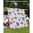 thumbnail image 3 of 4th of July RV Awning Sun Shade Screen 9'X7' Patriotic Ice Cream Cones Mesh Sunscreen Stars Stripes Awning Shade Screen with Zipper UV Blocker Completed Kits Outdoor Canopy for RV Motorhome Camper, 3 of 7