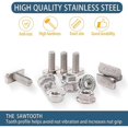 thumbnail image 3 of 10 Stainless Steel Hammer Head Screws M8 X 20 With Flange Nuts, 3 of 5