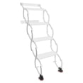 thumbnail image 6 of White Pull Down Attic Ladder 4-Steps, Retractable Folding Stairs with Armrests, Telescoping Step Ladders, Wall-Mounted Retractable Ladder, 39.3 in Height for Loft, Garage, Warehouse, 6 of 15
