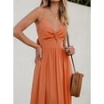 thumbnail image 4 of Vestido largo CUPSHE naranja con cuello en V sin mangas para mujer XS, 4 of 4