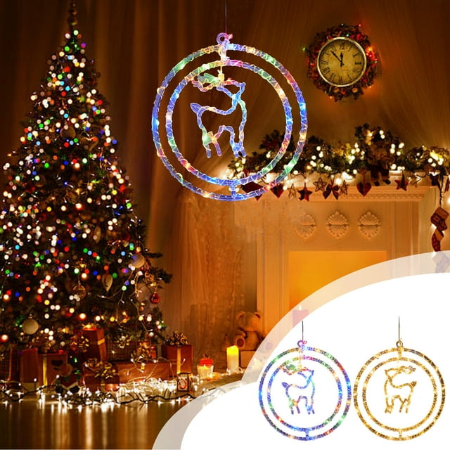 Christmas LED String Lights USB Powered Flexible Decorative Lighting Multicolor & Yellow Options Adjustable Modes & Brightness 12.6 x 12.6 in Resin Plastic 1-Pack