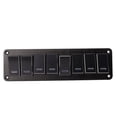 thumbnail image 1 of Toggle On Off Switch, Aluminum Alloy Blue Backlight DC12V-24V 8 Gang Lights Control Switch Panel Wear   For UTV, 1 of 8