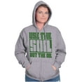 thumbnail image 3 of Use The Soil Not The Oil Earth Day Unisex Fleece Graphic Zip Up Hoodie Brisco Brands 2X, 3 of 5
