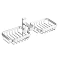 thumbnail image 1 of Jabonera doble para baño, aluminio, sin perforaciones, sin taladro, soporte para estante de pared, caja de jabón, mate Inevent JJ19660-01, 1 of 6