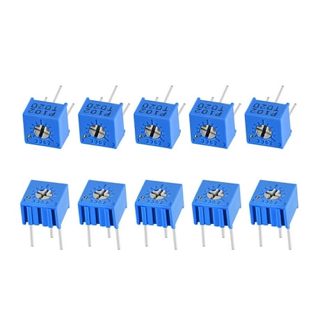 

Uxcell 3362 Trimmer Potentiometer 1K Ohm Top Adjustment Variable Resistors 10pack