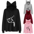 thumbnail image 4 of POINTERTECK Sweatshirts à Capuche pour Femmes Manches Longues Automne Hiver Oreilles de Chat Gris, 4 of 4