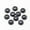 Blue Goldstone, variant on 50pcs Half Round Flatback Synthetic & Natural Gemstone Cabochons Pendants 12x5mm-Black Stone