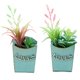 thumbnail image 1 of 2 uds macetas de madera de flores falsas combinación suculenta bonsái decoración del hogar plantas verdes artificiales plantas en macetas montadas en la pared, 1 of 5