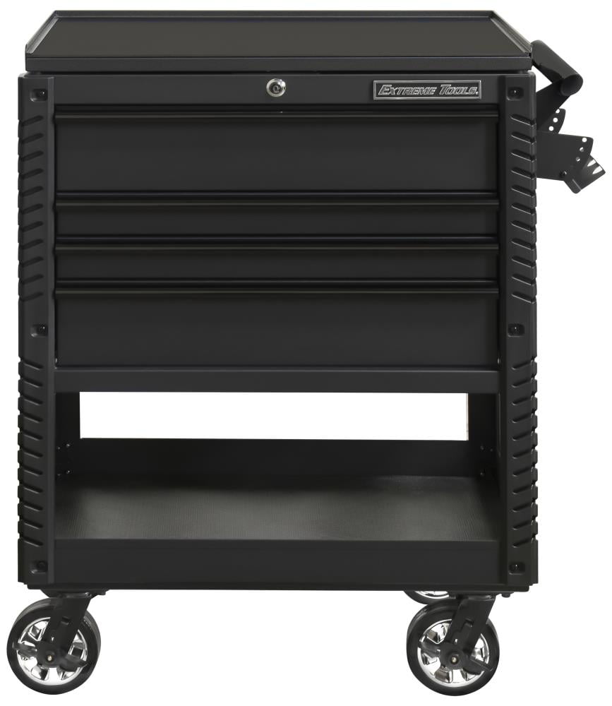 HOMCOM Steel 5-Drawer Tool Storage Cabinet Lockable w/Wheels Handle 2 Keys Garage Equipment Trolley Home Work DIY Workshop Chest Black