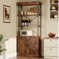 thumbnail image 1 of Bingirl Tall Bookshelf with Doors Industrial Storage Open Rack Shelf with Cabinet Wood and Metal Bookcase Farmhouse Bookshelves Large Vintage Display Rack Home Office Retro, 1 of 7