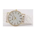 thumbnail image 2 of ArmCandy Womens Round Gold Tone Quarts Watch With White Quilted PU Leather Band, 2 of 3
