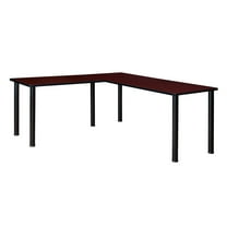 Regency Kee 66" L-Desk with 42" Return, Mahogany/Black