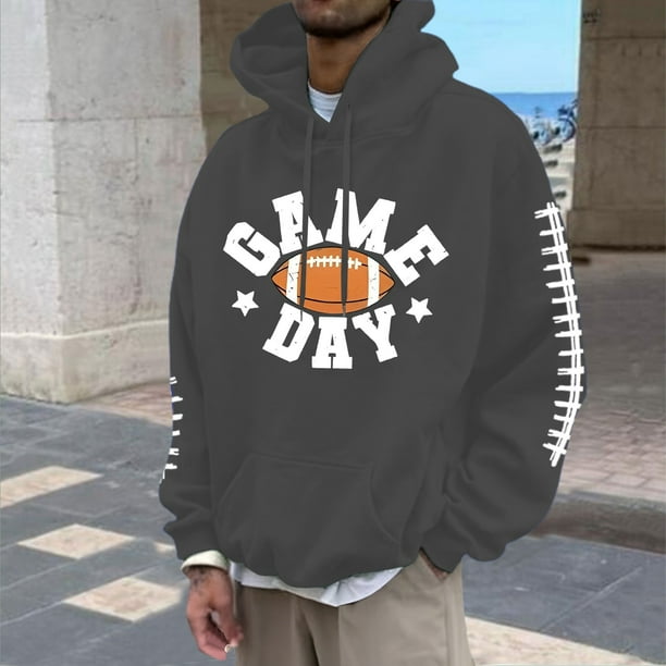 WILLBEST Sudaderas De Hombre Sudadera con Capucha para Hombre con Estampado De Fútbol Sudadera Informal Holgada para Uso Diario Cómoda y Cálida Moda De Otoño e Invierno Grande
