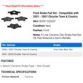 thumbnail image 2 of Front Brake Pad Set - Compatible with 2001 - 2007 Chrysler Town & Country 2002 2003 2004 2005 2006, 2 of 2