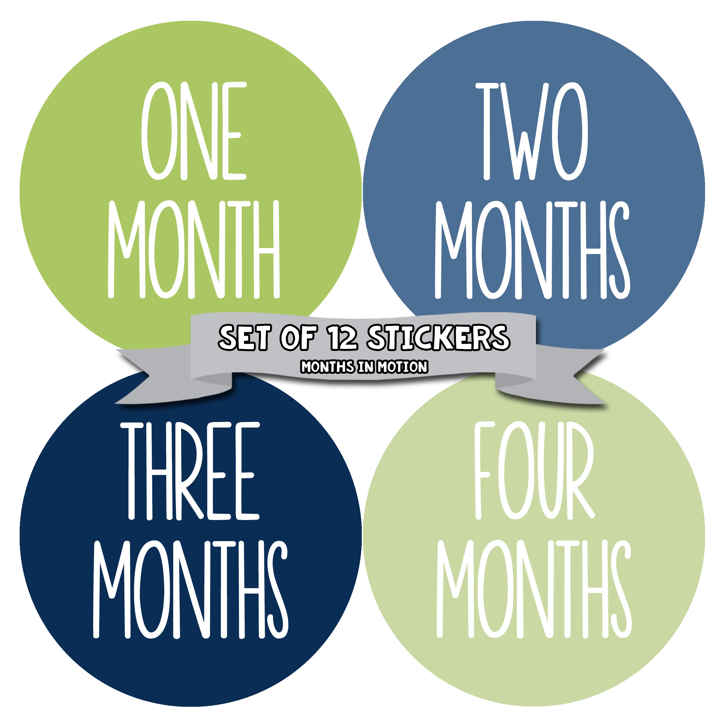 Baby Month Stickers by Months In Motion 12 Monthly Milestone Stickers