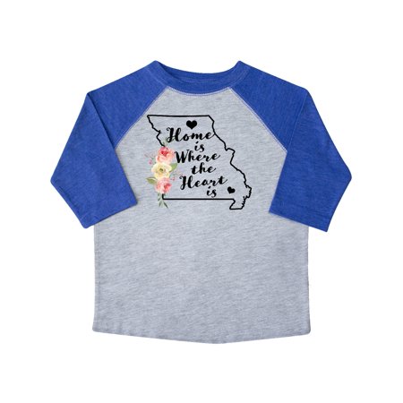 

Inktastic Missouri Home is Where the Heart is with Watercolor Floral Gift Toddler Boy or Toddler Girl T-Shirt
