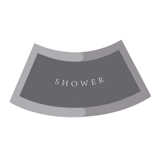 Alfombra de baño curvada, alfombra para bañera, alfombra circular para ducha, alfombra de baño de poliéster Gris