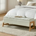 thumbnail image 2 of 47" Modern Ivory Storage Bench Flip Top Upholstered Wooden Foot Stool End of Bed Entryway Bedroom, 2 of 9