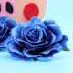thumbnail image 3 of EeaseMX 5 broches de flores de tela de 10 cm para novia, con forma de rosa realista, para el pelo, para vestido de boda (azul), 3 of 7