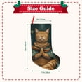 thumbnail image 3 of Uemuo Surreal Meditating Cat Print Christmas Stockings, 18inch Xmas Hanging Stocking Decorations for Christmas Party Family Decor, 3 of 7