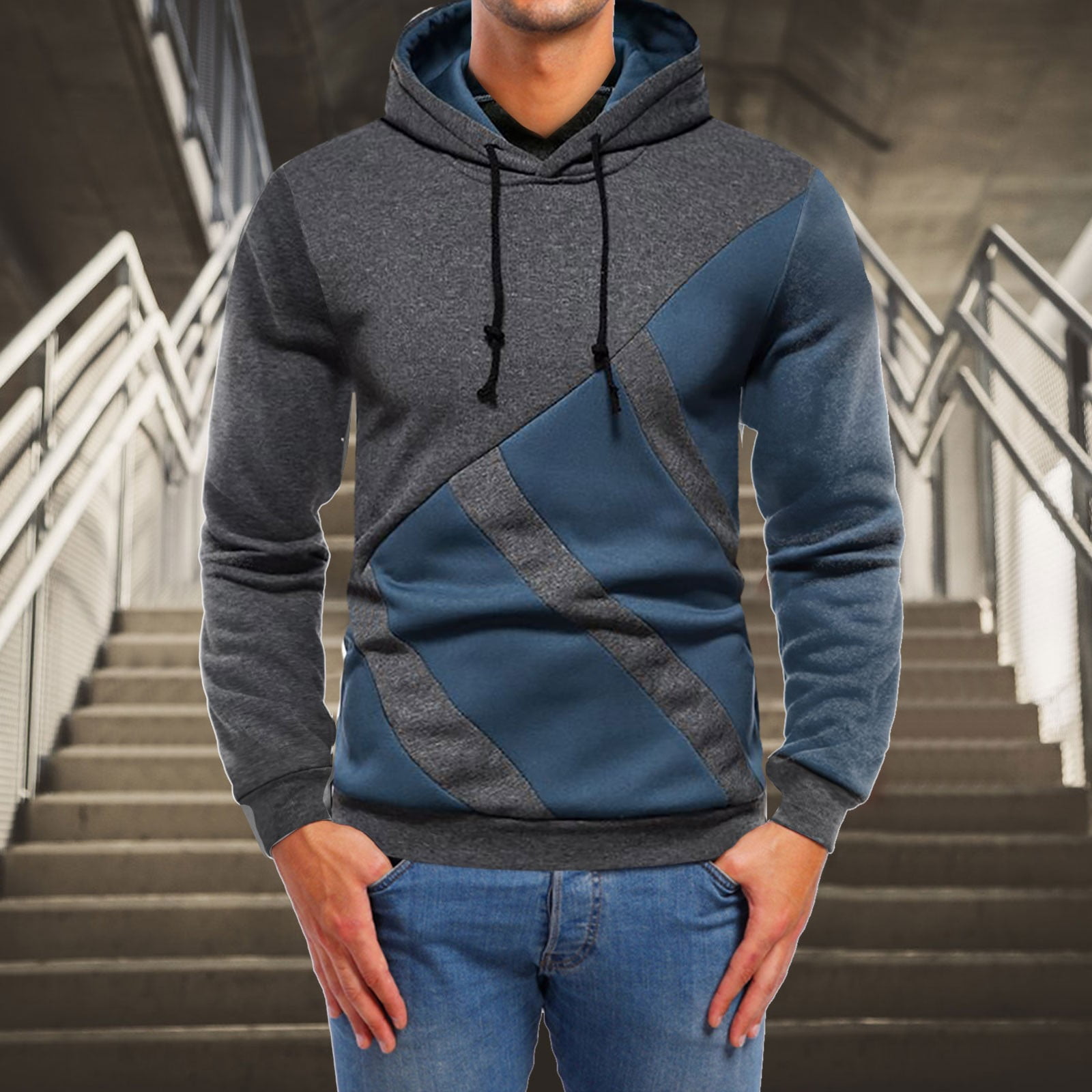 Color Matching Sweater Hoodie - Walmart 