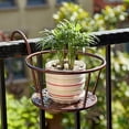 thumbnail image 4 of Round Metal Hanging Railing Planters,Hanging Railing Planter Flower Pot Holder Basket Iron Art Rack Fence Shelf Container for Balcony,Garden,Indoor and Outdoor white, 4 of 9