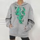 thumbnail image 2 of Sudaderas con capucha con estampado de características de patrón de temperatura somatosensorial de Halloween de otoño/invierno para mujer Pompotops FGAJ22303, 2 of 5