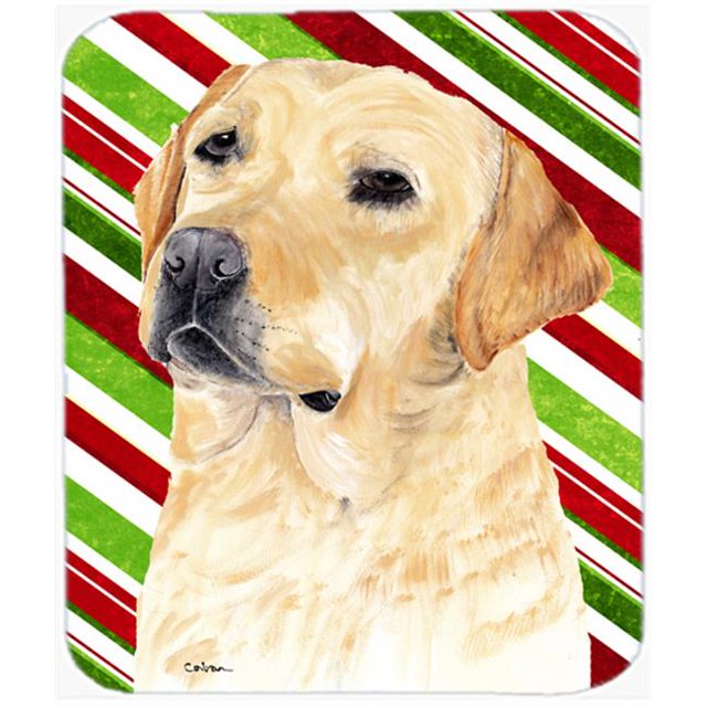 Labrador Candy Cane Holiday Christmas Mouse Pad, Hot Pad or Trivet