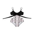thumbnail image 3 of Women Front Cross Tummy Control High Waist Monokini Leopard Snake Skin Printed Bikinis, 3 of 3