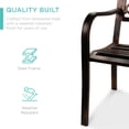 thumbnail image 5 of Best Choice Products Outdoor Steel Bench Garden Patio Porch Furniture w/ Floral Design Backrest - Brown, 5 of 8