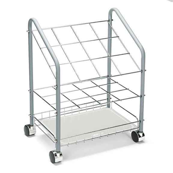 Tubular Steel Wire Roll File, 12Compartment, Light Gray