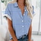 thumbnail image 4 of Mujeres Pantalones Cortos Impresos Manga Corta con Cuello en V Blusa Superior, Casual Y Elegante Corto para las Mujeres Verano Casual, 4 of 5