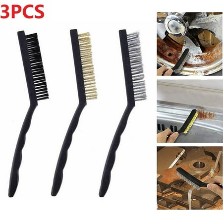 

Mini Wire Brush Brass Nylon & Stainless Steel Brushes Rust Remover Clean Polish