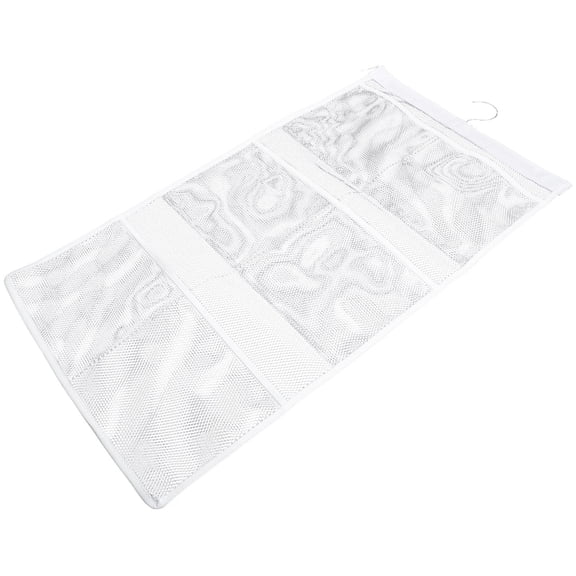Worgeous White Hanging Mesh Shower Organizer Bag for Bathroom - Durable 62.5 x 14 Inch, 1 Pack Storage Solution