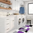 thumbnail image 3 of Purple Black and Gray Plaid Abstract Art Mid-Century Kitchen Rugs and Mats Set of 1 Kitchen Sink Mat,Non-Slip Area Runner Rug,Washable Floor Mat for Home Dining Room Office 15"x47", 3 of 6