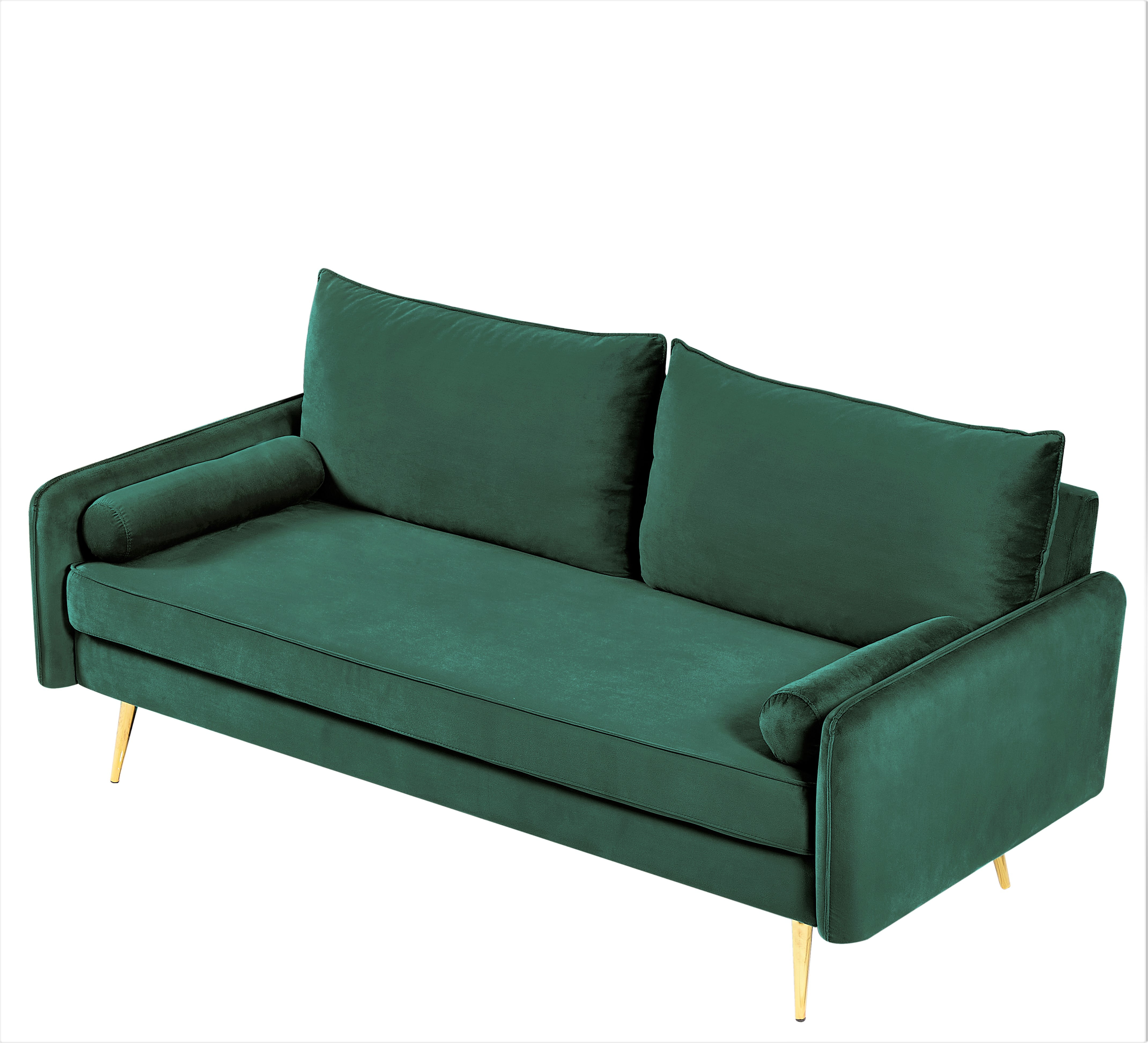 US Pride Furniture Villeda 70''W Polyester Square Arms Sofa Green