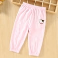 thumbnail image 2 of Nilvkv Girls Lightweight Pants, Girls Joggers, Relaxed Fit Lightweight Solid Color Cuffed Sweatpants with Elastic Waist, ideal for Summer Days Pink 2-3 Years, 2 of 9