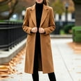 thumbnail image 6 of QIYAGBSA Trench Coat Women Soft Notched Lapel Collar Button Down Long Sleeve Fall Winter Warm Outerwear with Side Pockets Mid Calf Everyday Coverage (Coffee, 2XL), 6 of 9